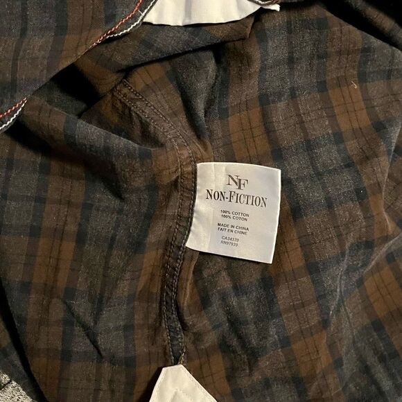 Non Fiction Plaid Button Down Shirt Size M - Picture 4 of 5
